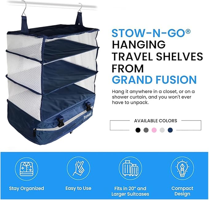 Grand Fusion Stow-N-Go Travel Luggage Organizer – Portable Hanging Travel - Image 8