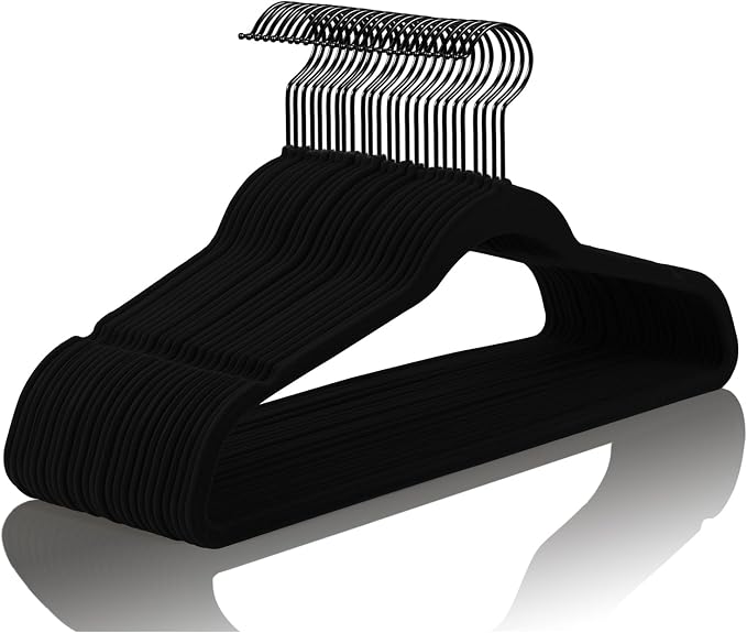 MIZGI Premium All Black Velvet Hangers by MIZGI