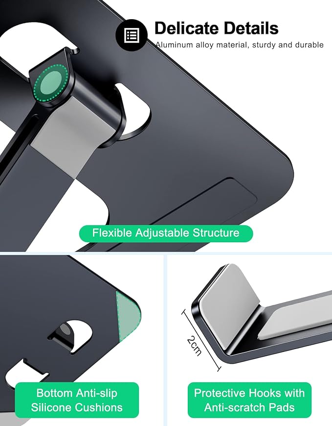 Foldable Laptop Stand, Height Adjustable Ergonomic Computer Stand - Image 6