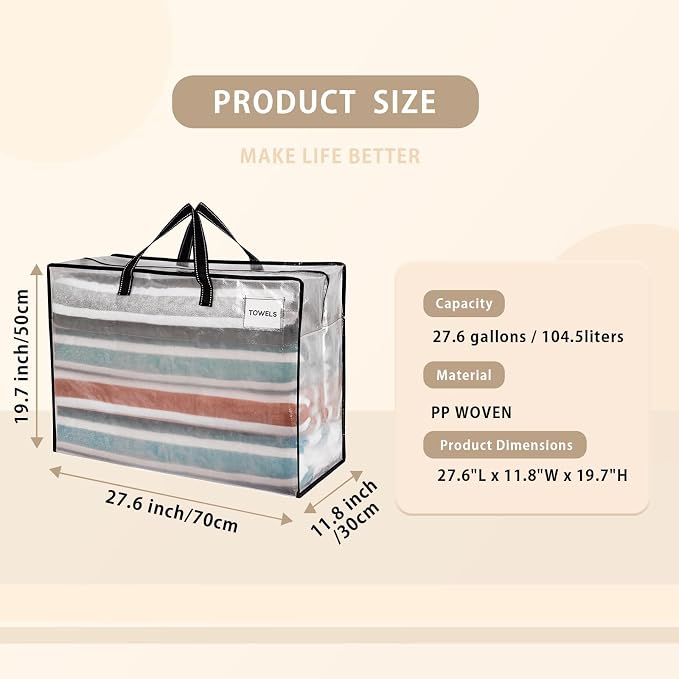 VENO 6 Pack Heavy Duty Moving Bags, Storage Bags, Packing Supplies, Top Zipper - Image 3