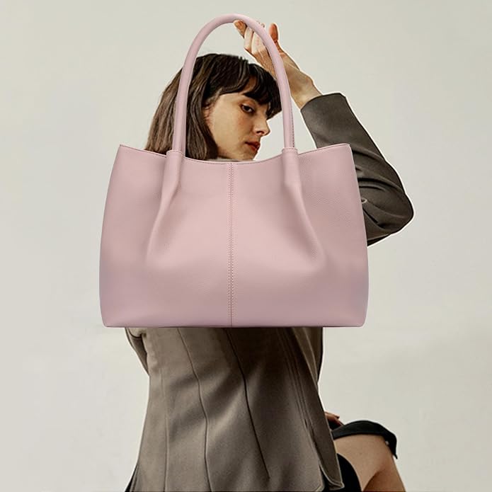KKXIU Tote Bag for Women Vegan Leather Shoulder Purse Large Capacity Travel Bag - Image 4