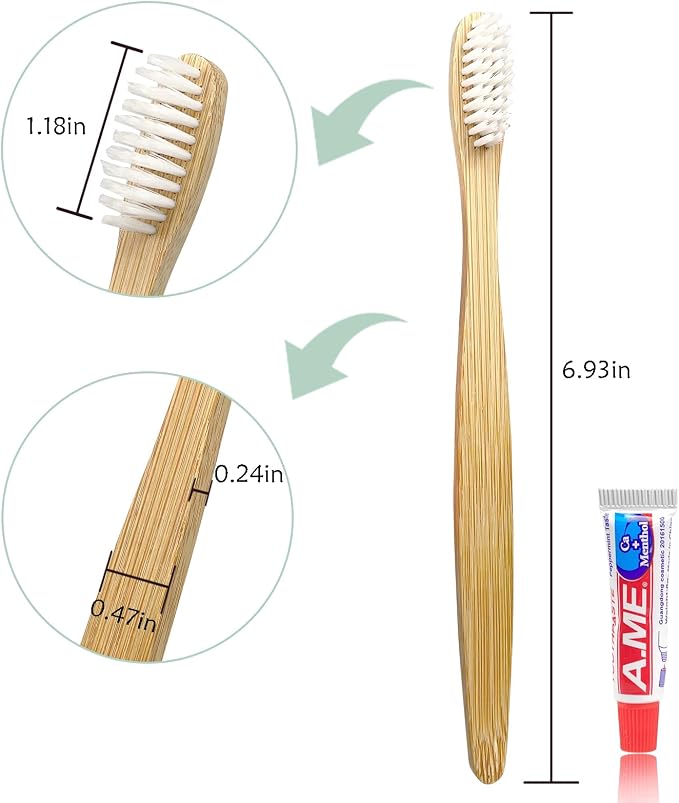 Bamboo Toothbrushes Kit Bulk, Disposable Toothbrushes - Image 3