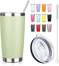 20oz Tumbler with Straw and Brush, Stainless Steel Vacuum Insulated tumbler by Unknown