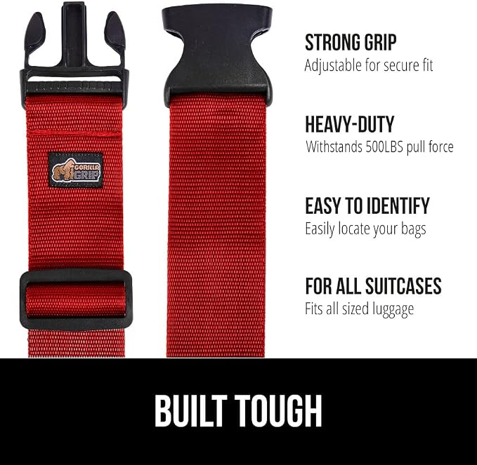 GORILLA GRIP Heavy Duty Adjustable Luggage Straps - Image 2