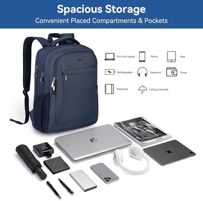 Voova Travel Laptop Backpack, Business Work Laptop Backpack - Image 2