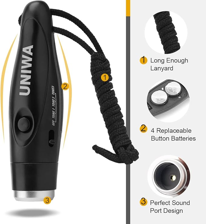 UNIWA Electronic Whistles, 2 Pack Handheld 3 Tone High Volume Electric Whistle - Image 6