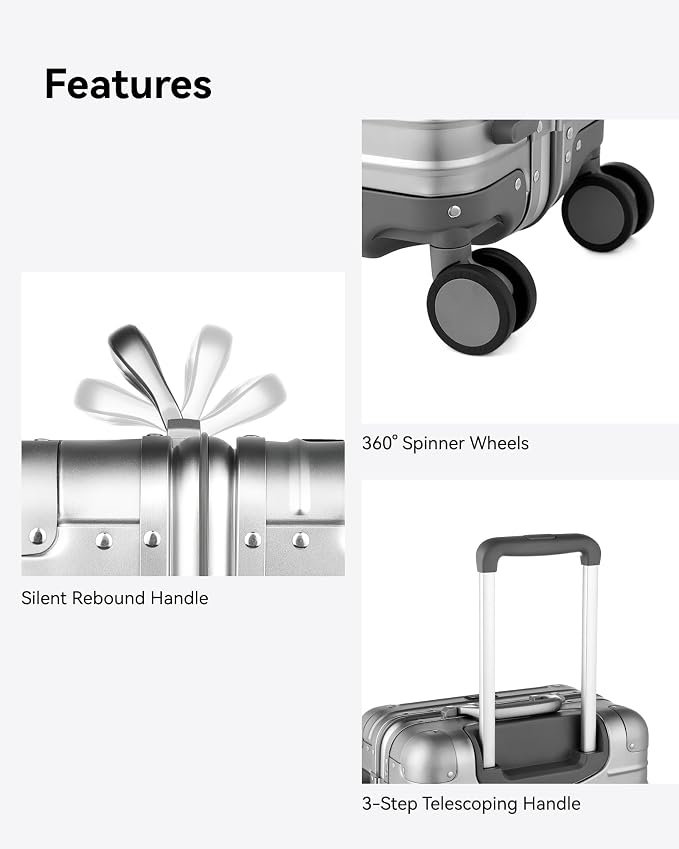 LUGGEX All Aluminum Carry On Luggage - Image 6