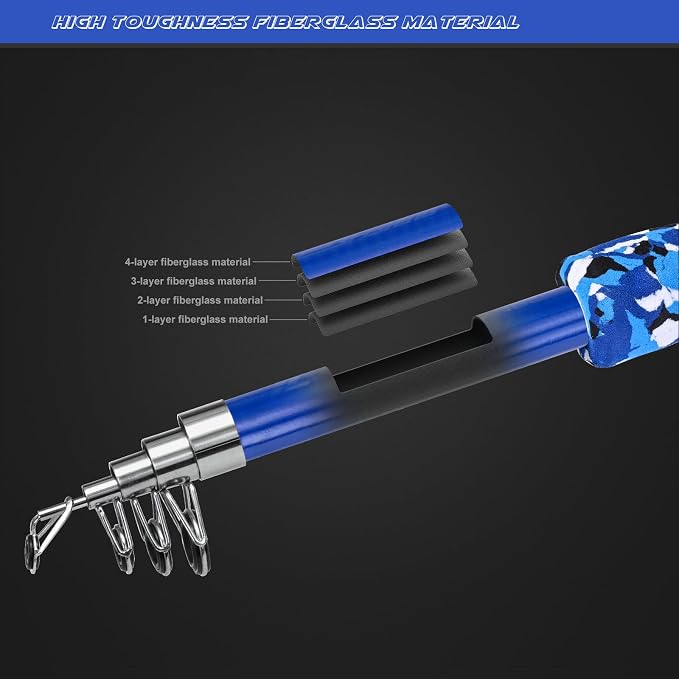 LEOFISHING Portable Kids Fishing Rod Set 2Pack Telescopic Fishing Poles - Image 4
