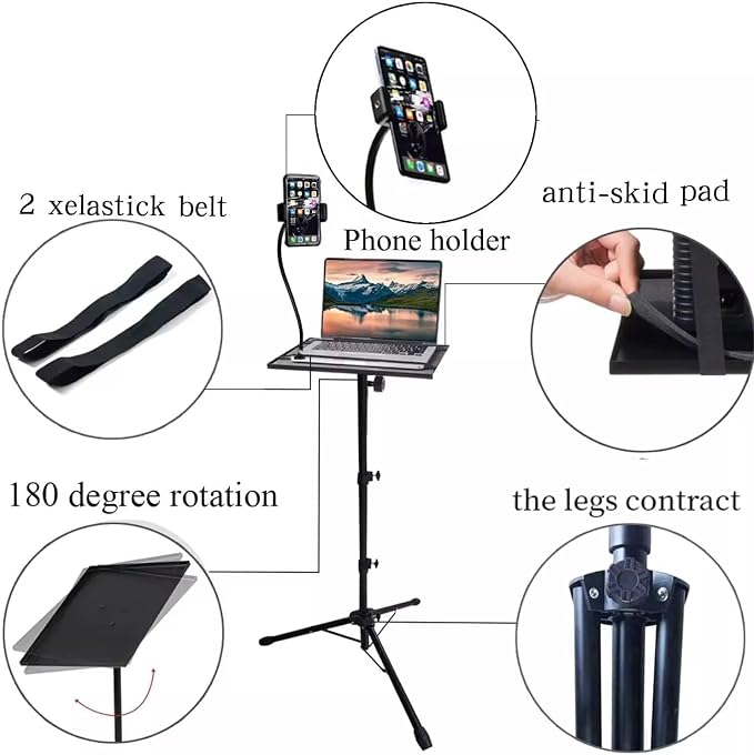 Spark Living-Portable Laptop Tripod Stand – Adjustable Height & Durable Design - Image 9