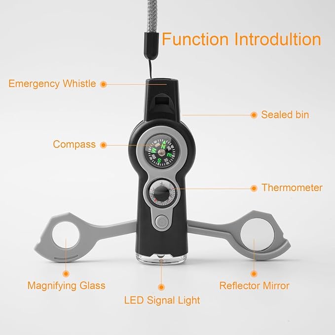 Emergency Survival Function Whistle, Outdoor Multifunctional Tool Safety Whistle - Image 8