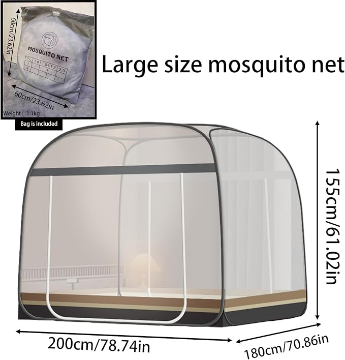 CMINGJ Mosquito Net for Bed, Portable pop up Mosquito Netting - Image 2
