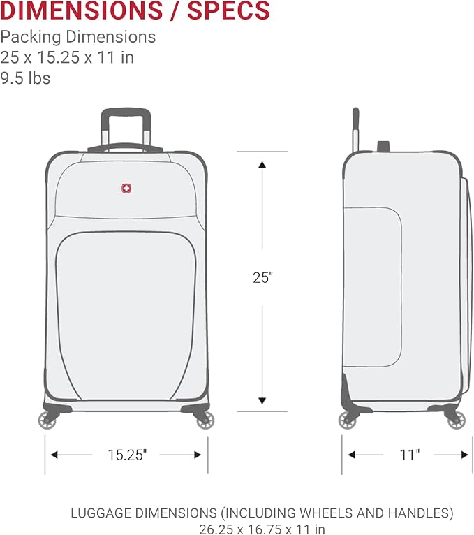 SwissGear Sion Softside Expandable Luggage, Checked-Medium 25-Inch - Image 7