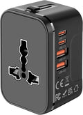 Universal Travel Adapter with 2 PD20W USB-C & 2 QC18W USB-A Ports, Fast by MINGTONG