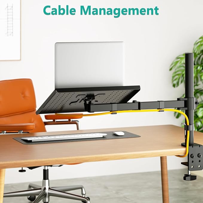 WALI Laptop Tray Desk Mount for 17inch Notebook, Fully Adjustable Laptop Arm up - Image 4