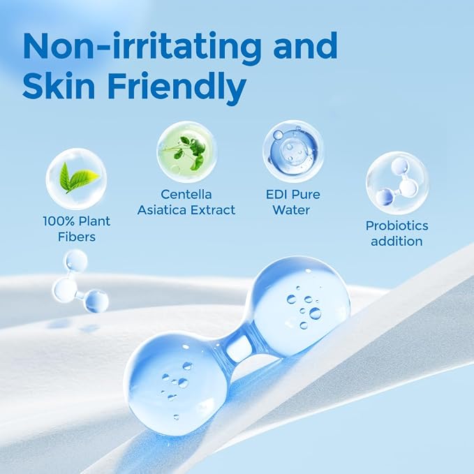 matern'ella Flushable Wipes Extra Large Corner-Connected Wet Wipes Plant Based - Image 2