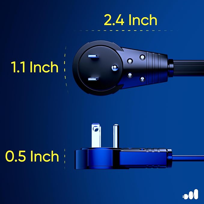 Maximm Cable 6 Ft 360° Rotating Flat Plug Extension Cord/Wire, 16 AWG Multi 3 - Image 3