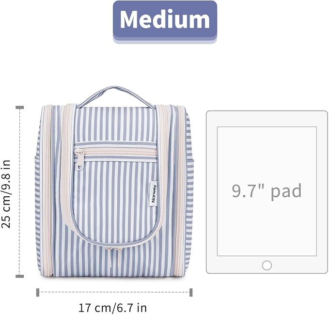 Narwey Small Striped Hanging Travel Toiletry Bag - Image 8