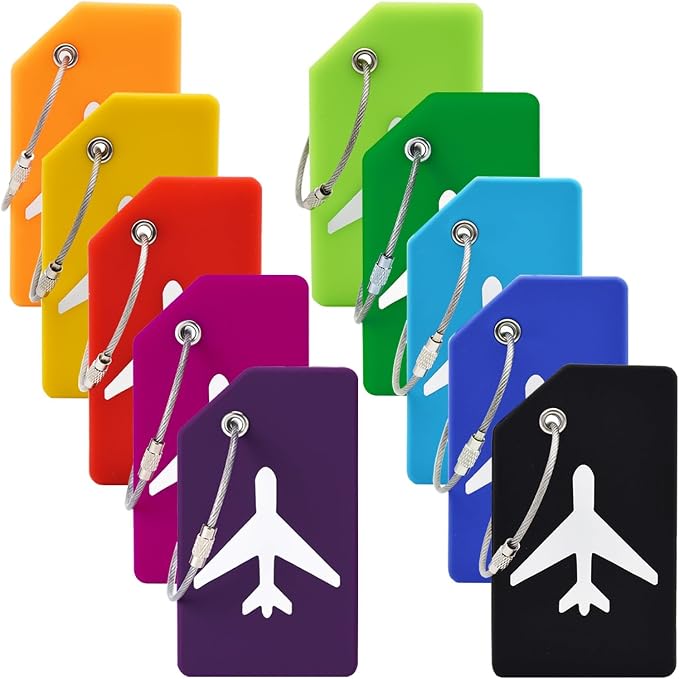 10 Pack Silicone Luggage Tag for Suitcases by MODENGKONGJIAN