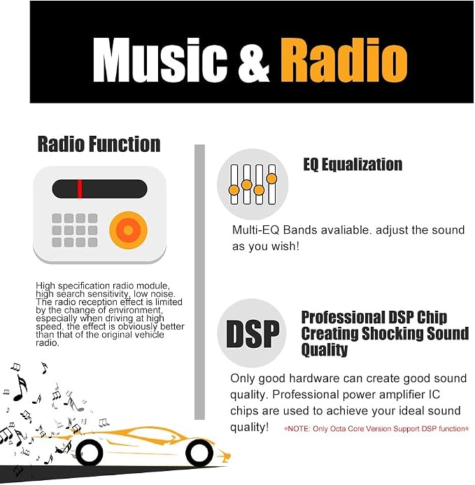 Kunfine Car Android Navigation Stereo GPS Radio Reverse Camera Display 9" IPS - Image 5