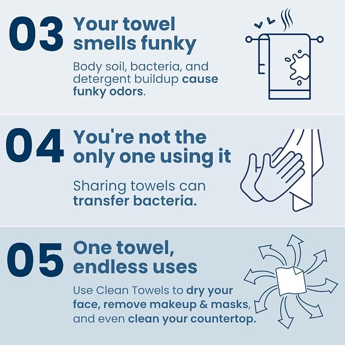 Clean Skin Club Clean Towels XL® Supreme, 100% USDA Biobased Face Towel - Image 5