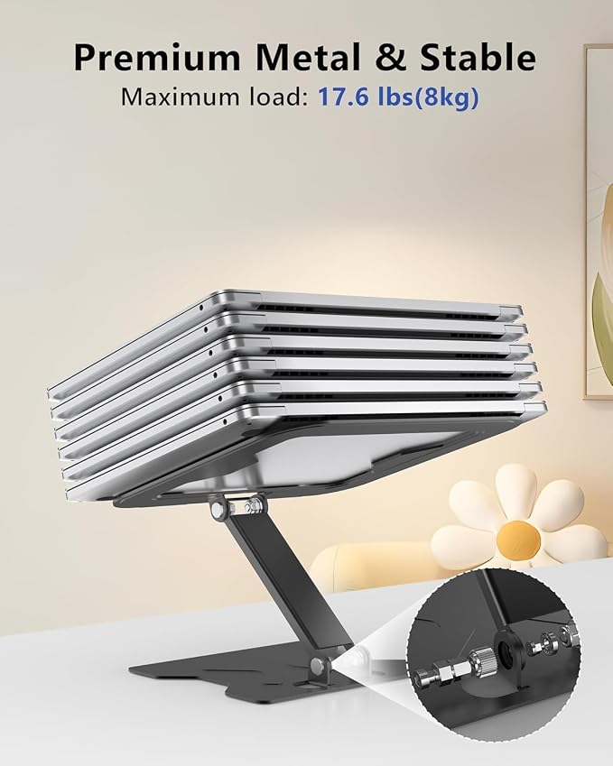 Adjustable Laptop Stand for Desk, Metal Foldable Laptop Riser, Portable Laptop - Image 5