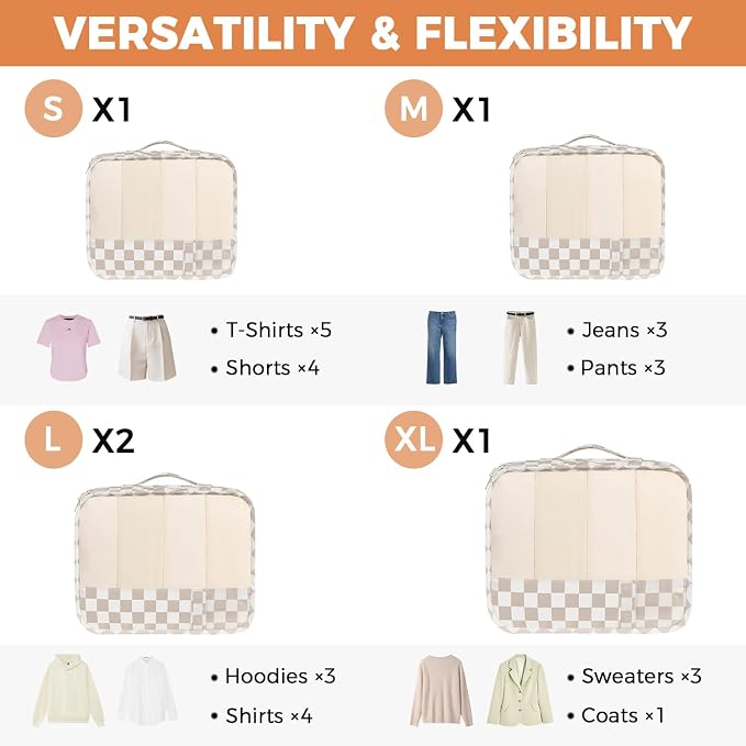 BAGAIL 9 Set Packing Cubes Luggage Packing Organizers - Image 2