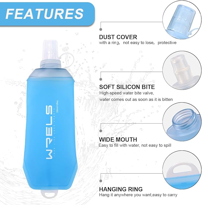 200ml/350ml/500ml Collapsible Soft Flask, BPA Free Folding Soft Water Bottle - Image 3
