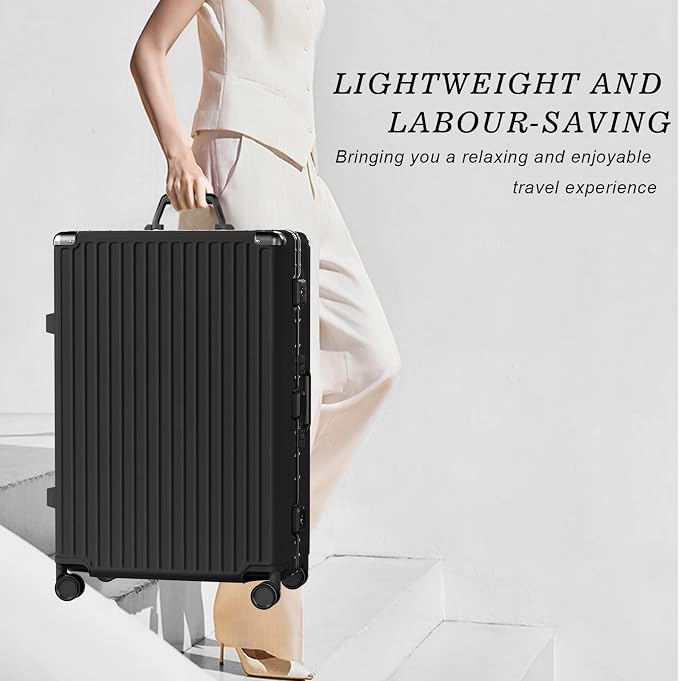 AnyZip Luggage Sets 2 Piece Aluminum Frame Carry On and Checked Suitcase PC ABS - Image 8