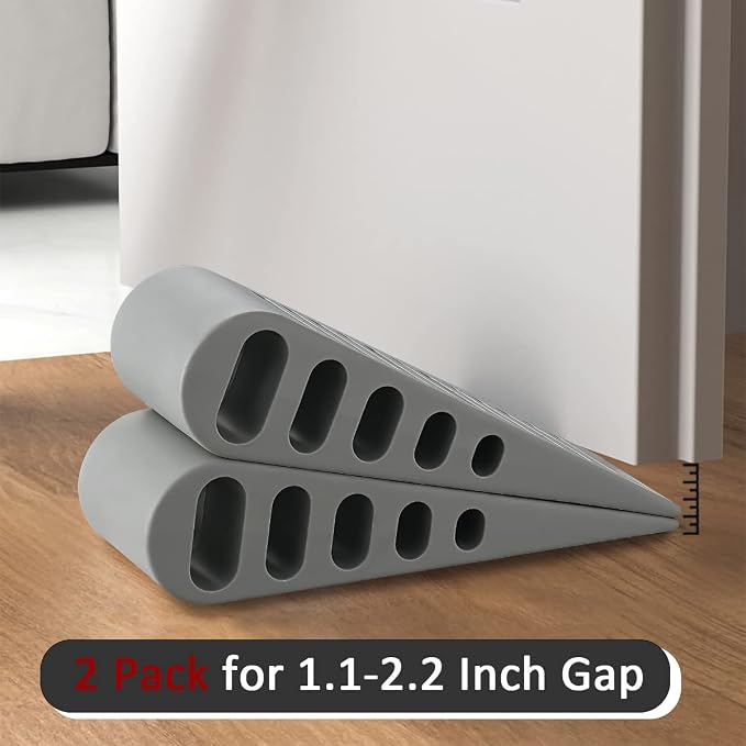 JQK Rubber Door Stopper Wedge, Wooden Floor, DSB61-GY-P2 - Image 7
