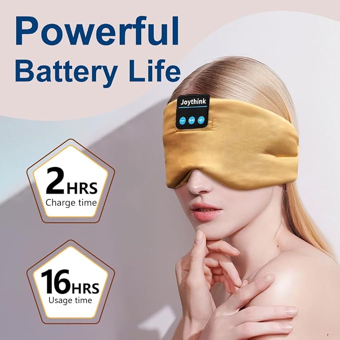 Joythink Sleep Headphones Bluetooth Sleep Mask Silk Headband Earphones - Image 4