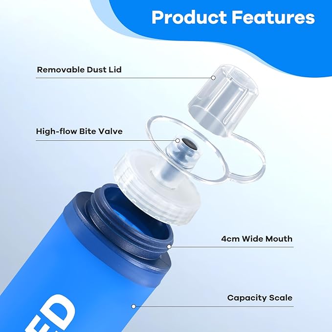 24oz Collapsible Soft Water Bottle, Soft Flask - Image 3
