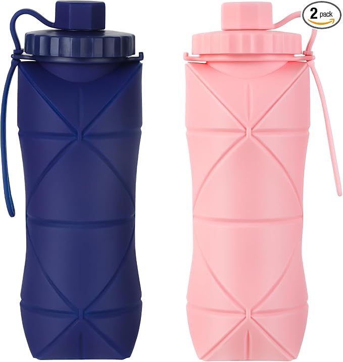 Silicone Collapsible Water Bottles, Lightweight Reusable Leakproof by YCTMALL
