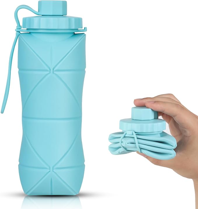 Silicone Collapsible Water Bottles, Lightweight Reusable Leakproof by YCTMALL