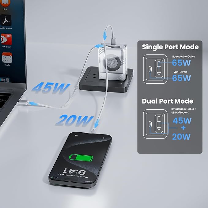 Nillkin FlexLine 65W for Retractable Wall Charger, Dual-Port - Image 6