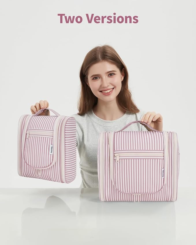 Narwey Small Striped Hanging Travel Toiletry Bag - Image 9