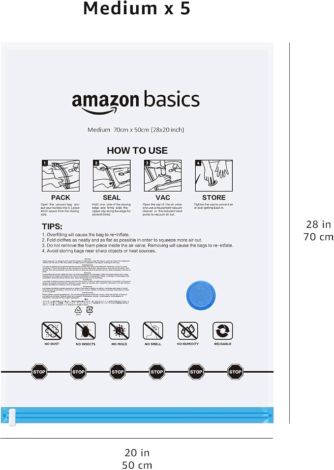 Amazon Basics Vacuum Compression Zipper Storage Bags - Image 7