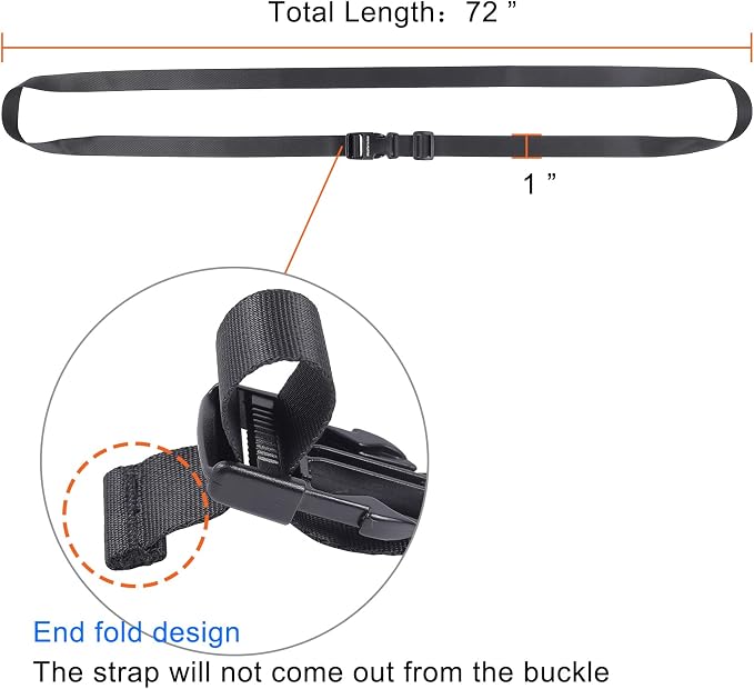 Buckle Straps with Clips, Adjustable Nylon Straps with Buckle, Packing Strap - Image 3
