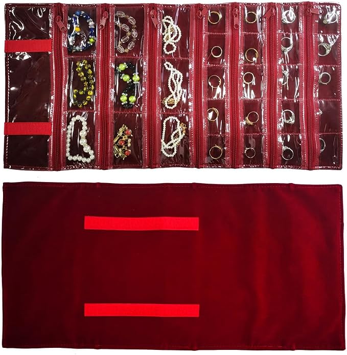 Travel Jewelry Roll Bag Portable Organizer Pouch by SCIKHEFT