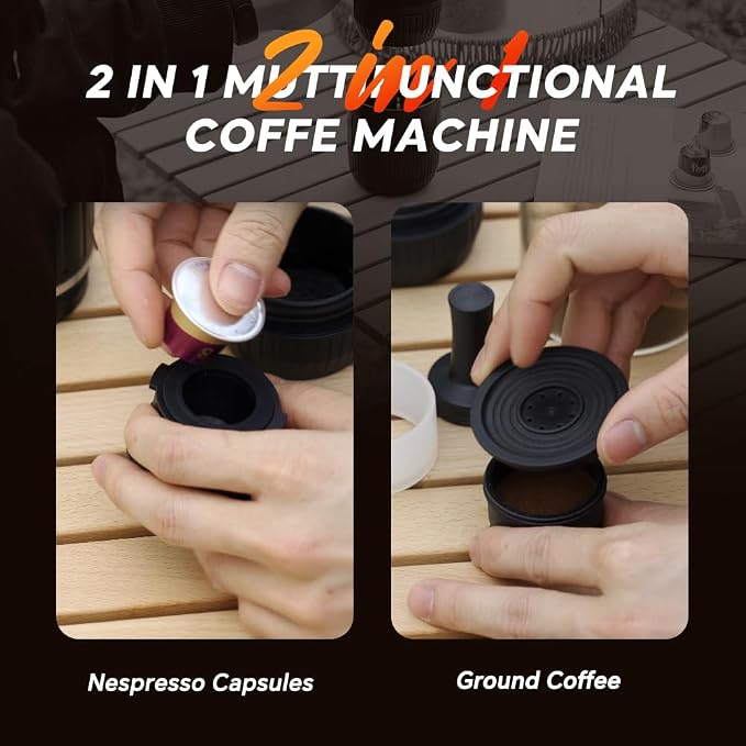 Portable Coffee Maker Travel Espresso Machine 120W Red Color, 19 Bar Pressure - Image 4