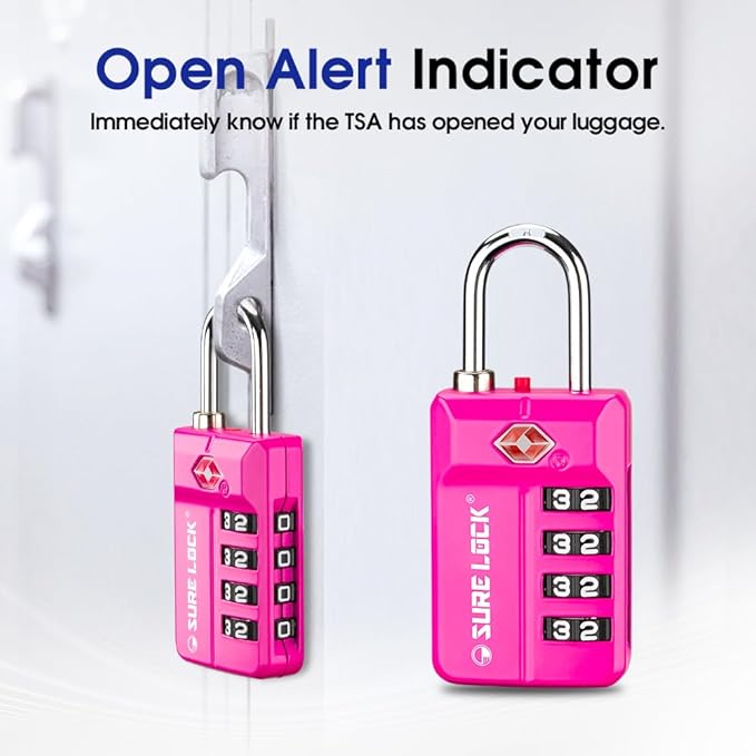 SURE LOCK TSA Approved 4-Digit Resettable Combination Luggage Locks - Image 3