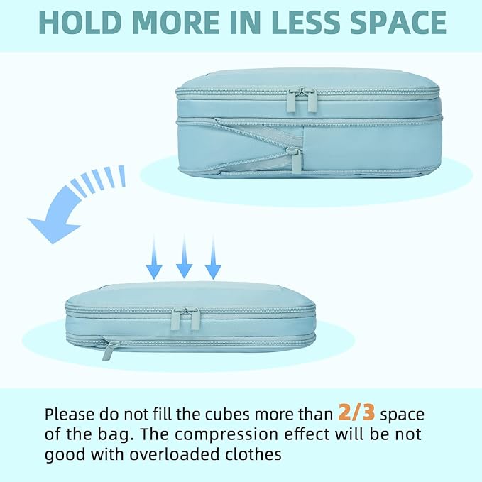 BAGAIL 4 Set/6 Set/8 Set Compression Packing Cubes Travel Accessories - Image 5