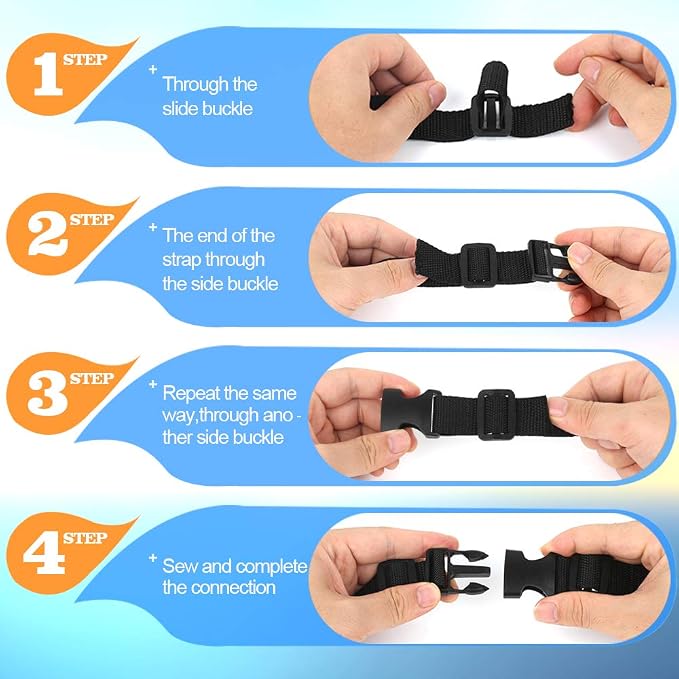 YGDZ 1 Inch Plastic Buckles, 80 Side Release Strap Buckles and Slides Parachute - Image 4