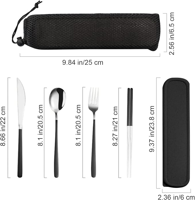 VANRA 4-Piece Portable Travel Utensils Set - Image 2