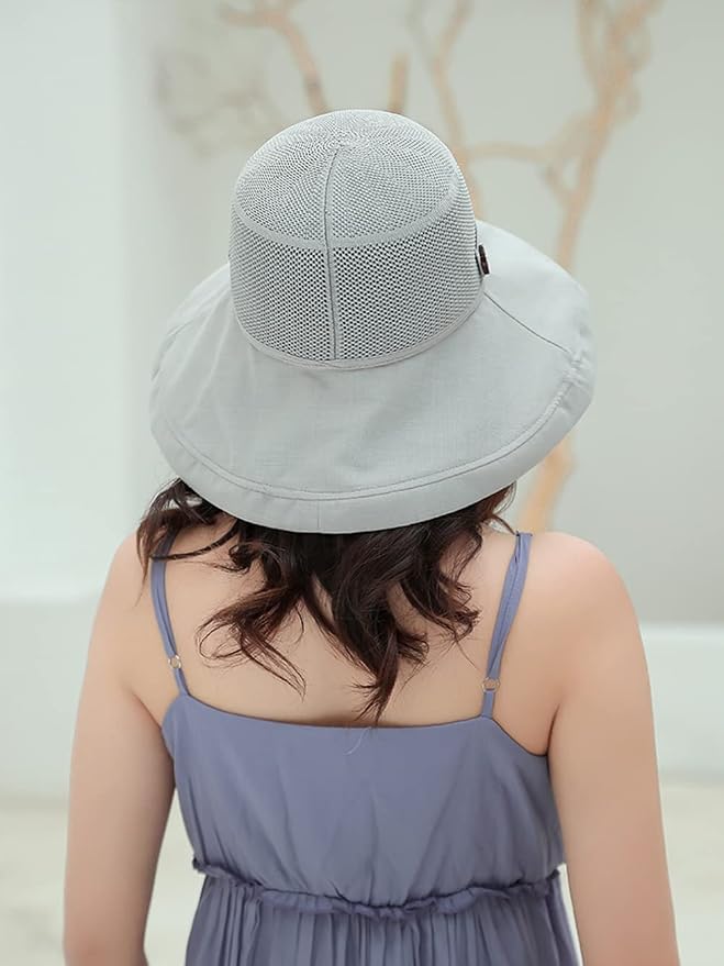 Women Wide Brim Sun Hats Metal Wired Edge Summer UV Protection Beach Fishing Hat - Image 6
