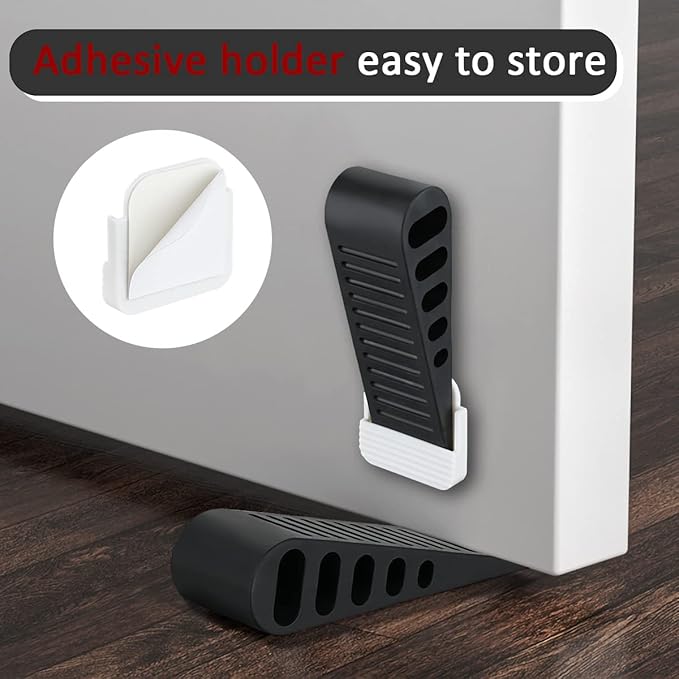 JQK Rubber Door Stopper Wedge, Wooden Floor, DSB61-BK-P4 - Image 3