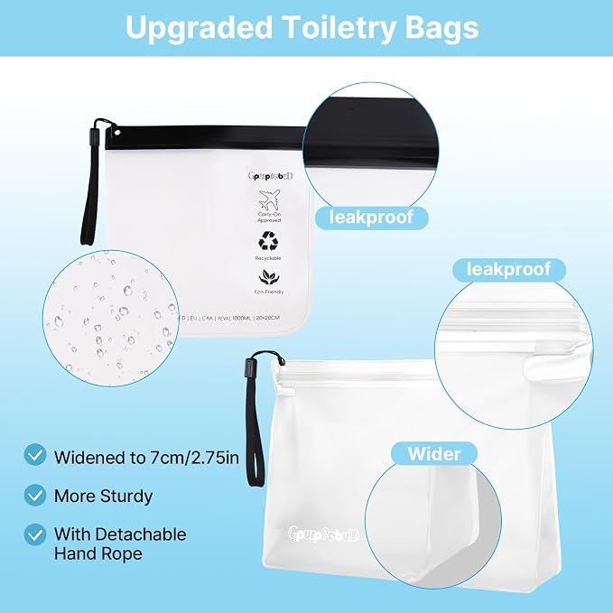 TSA Approved Toiletry Bags 6 Pack - Image 2