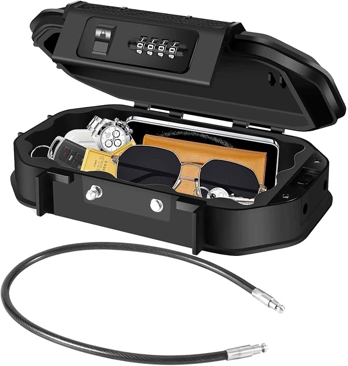 Waterproof Lock Box, Portable 4-Digit Combination Safe Boxes by Brillirare