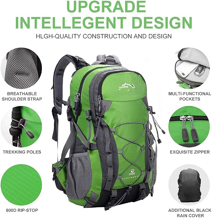 INOXTO lightweight Hiking Backpack 35L/40L Hiking Daypack - Image 3