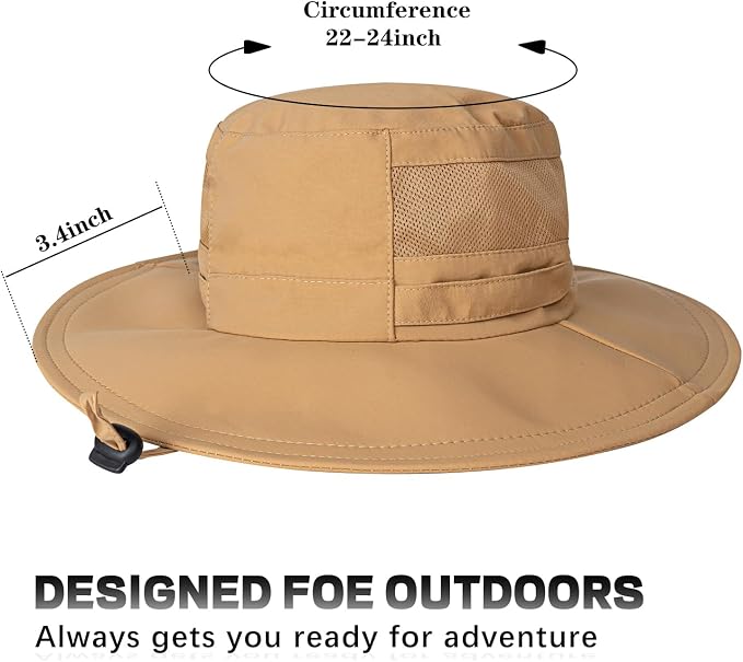 Sun Hat for Men/Women, UPF 50+ Fishing Hat, Waterproof Wide Brim Bucket Hat - Image 4
