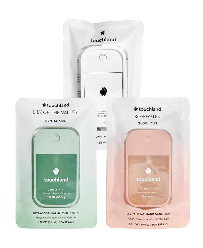 Touchland Glow Mist + Gentle Mist + White Mist Case, Scented and Stylish by Touchland